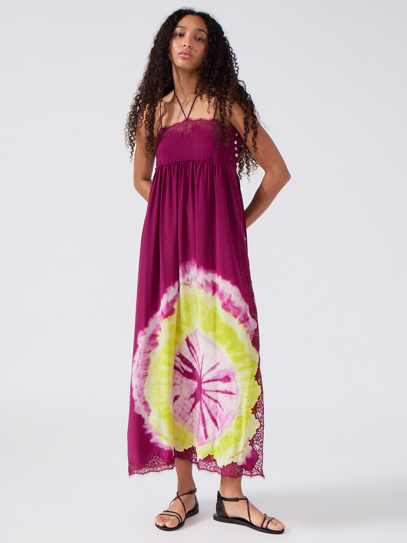 hayley menzies Ashley Silk Dress Magenta