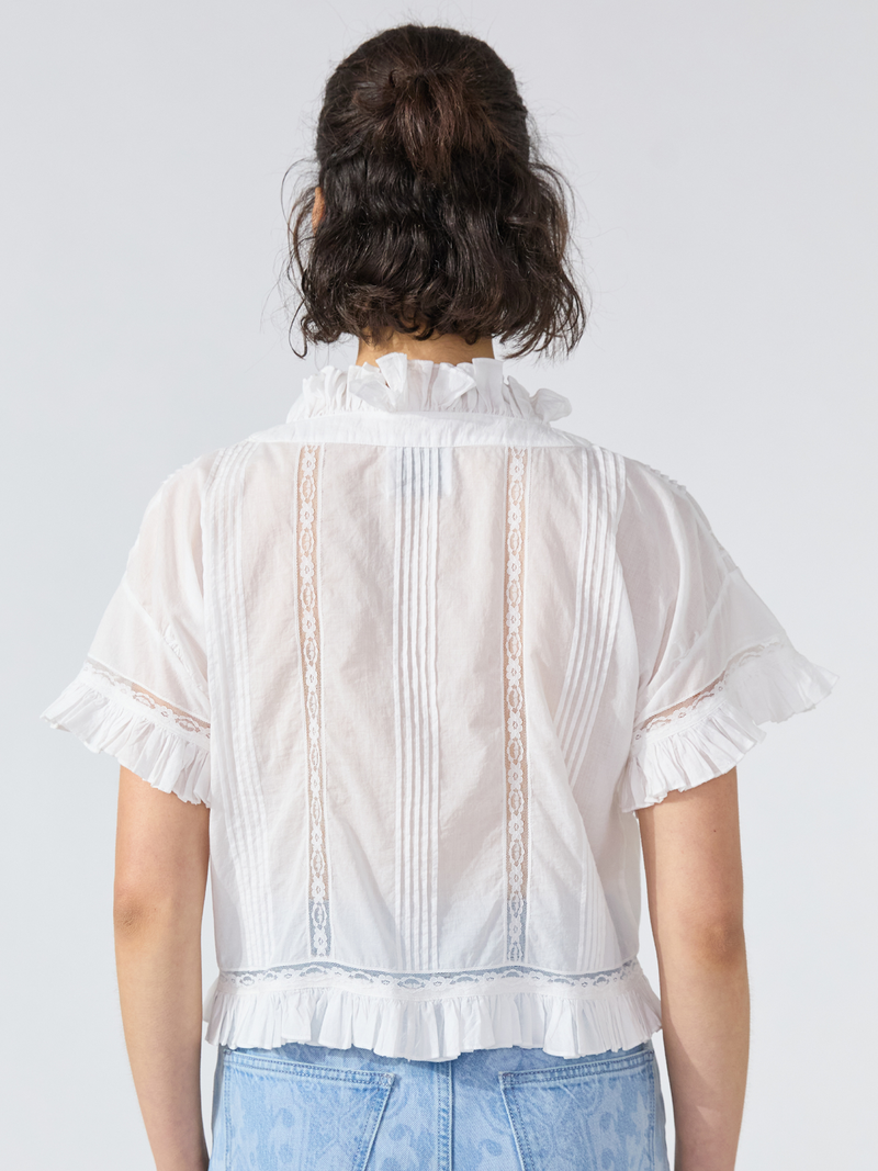 Hayley Menzies August Embroidered Blouse White