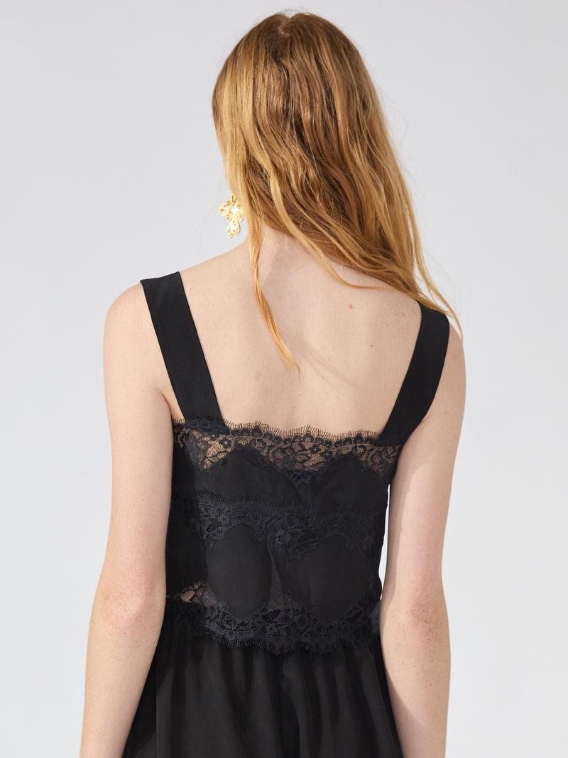 Hayley Menzies Courtney Silk Cami Black