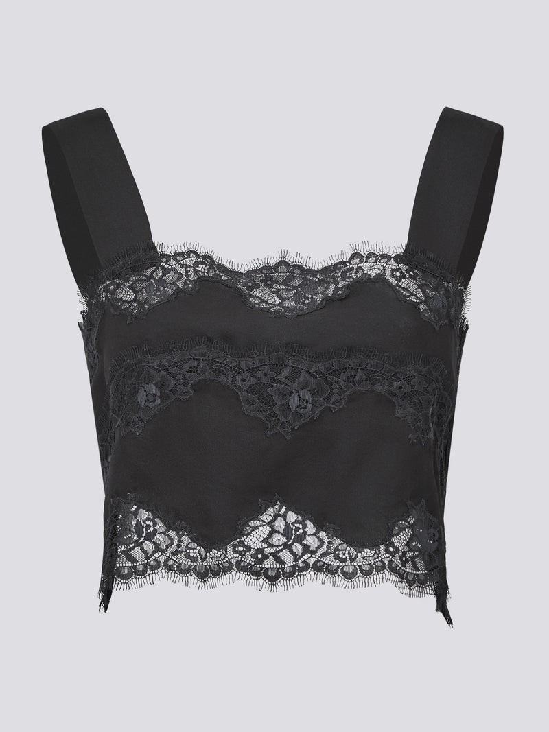 Hayley Menzies Courtney Silk Cami Black