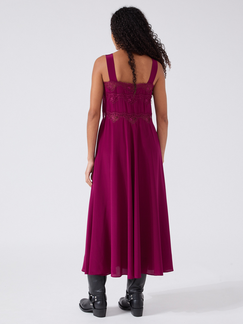 Hayley Menzies Courtney Silk Dress Magenta