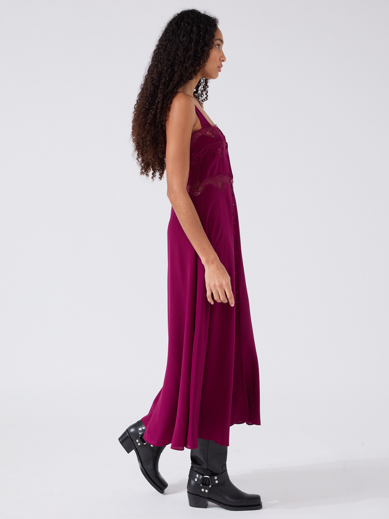 Hayley Menzies Courtney Silk Dress Magenta