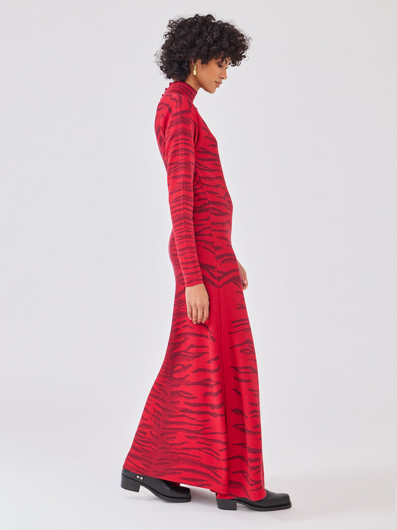 Hayley Menzies Debbie Silk Blend Knitted Dress Red