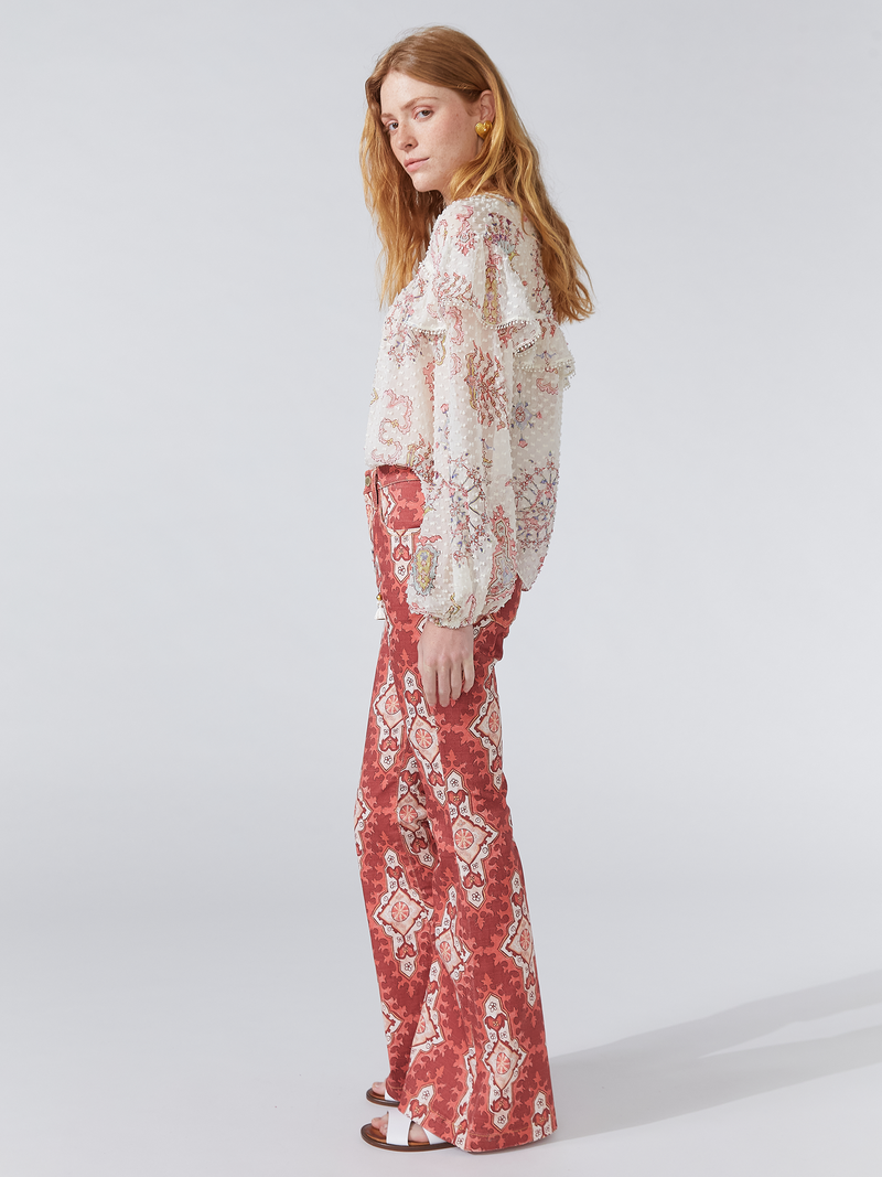 Hayley Menzies Dylan Flare Jeans Red