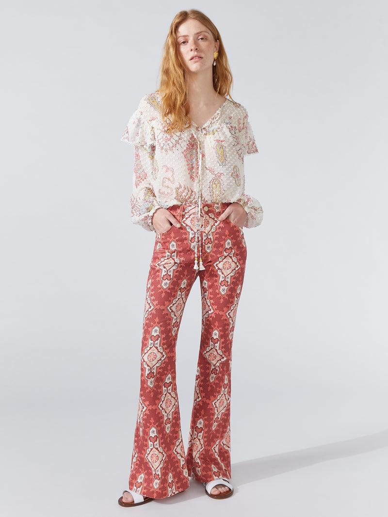 hayley menzies Dylan Flare Jeans Red