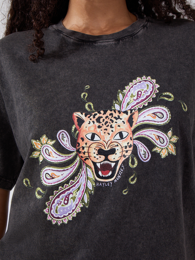 Hayley Menzies Enchanted Leopard T-Shirt Grey