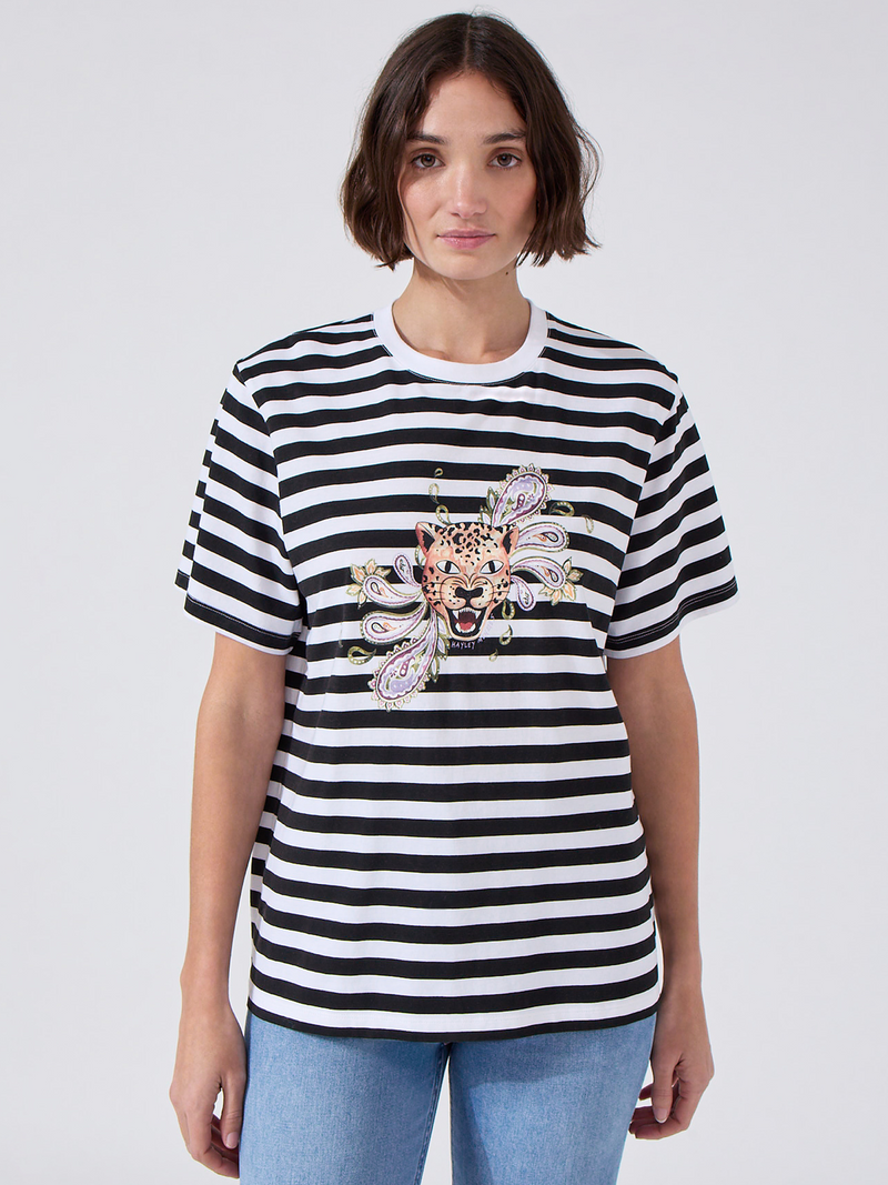 Hayley Menzies Enchanted Leopard T-Shirt Stripe