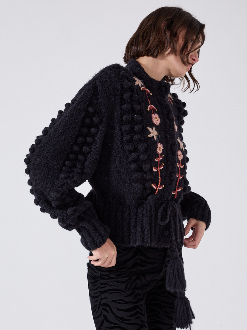 Hayley Menzies Gloria Alpaca Cardigan Black