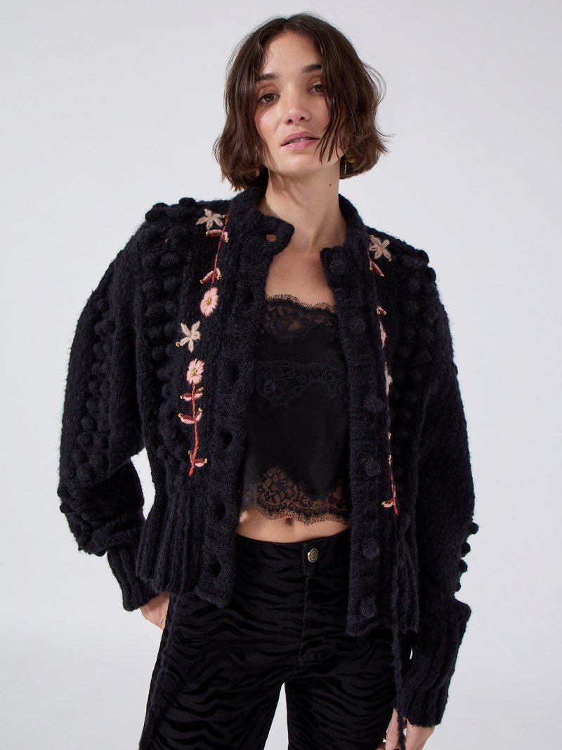 Hayley Menzies Gloria Alpaca Cardigan Black