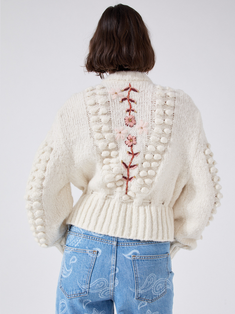 Hayley Menzies Gloria Alpaca Cardigan Cream