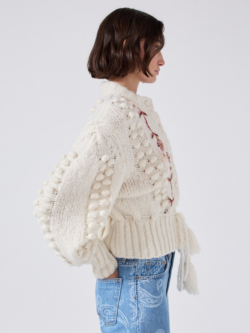Hayley Menzies Gloria Alpaca Cardigan Cream