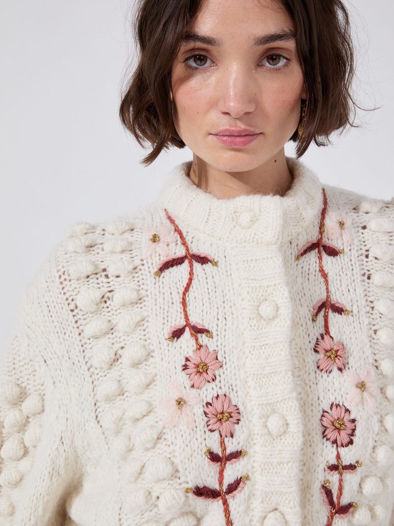 Hayley Menzies Gloria Alpaca Cardigan Cream