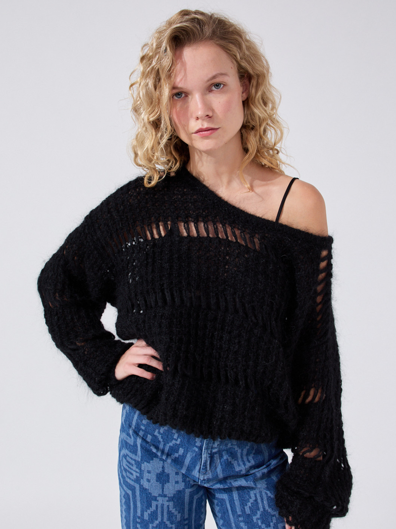 hayley menzies Gwen Alpaca Jumper Black