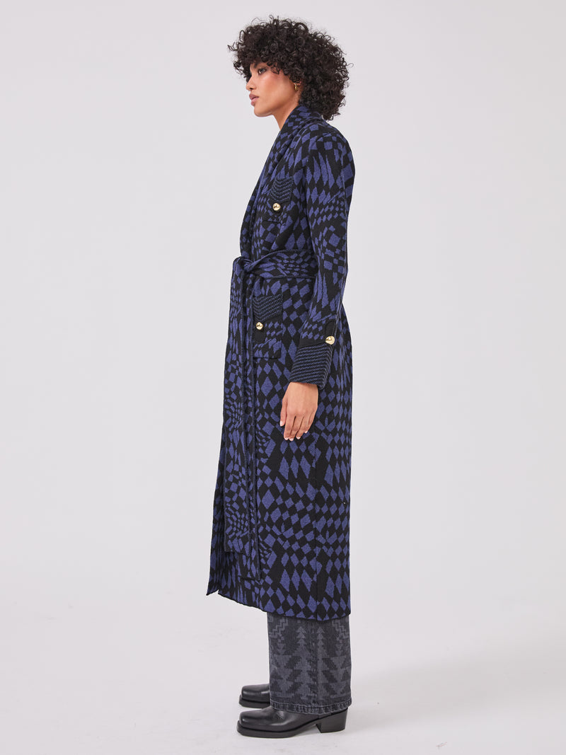 Hayley Menzies Hari Merino Coat Blue