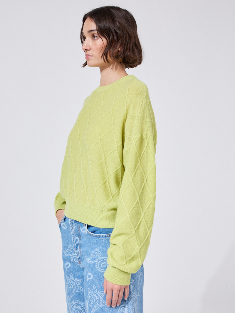 Hayley Menzies Janis Cashmere Jumper Chartreuse