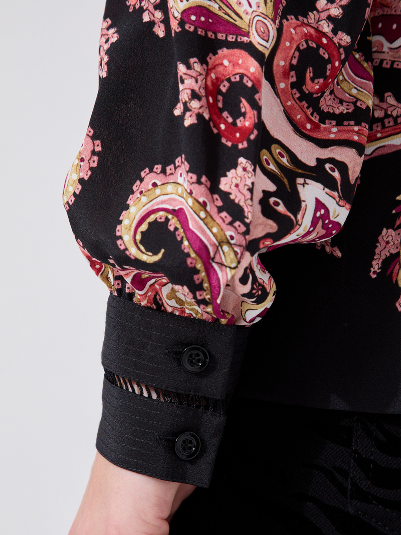 Hayley Menzies Jimi Silk Shirt Black