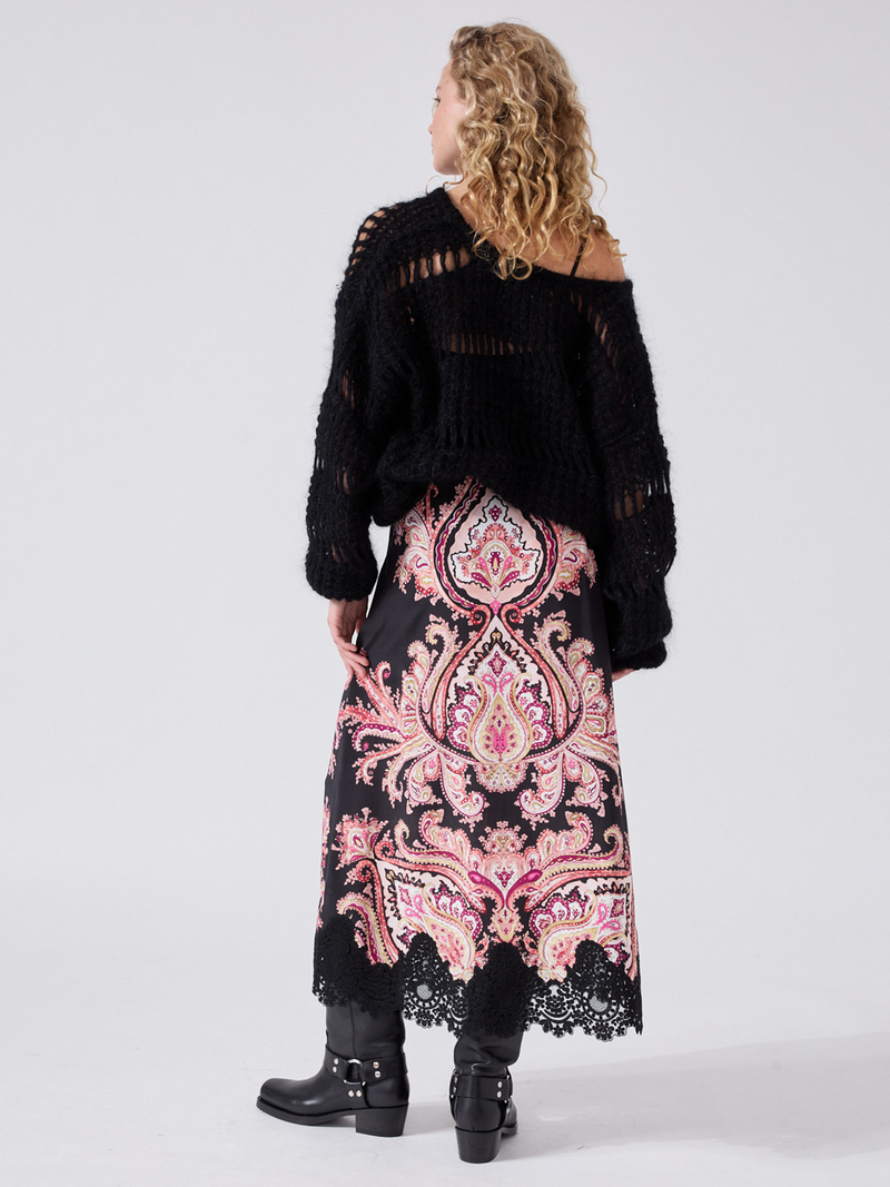 Hayley Menzies Jimi Silk Skirt Black