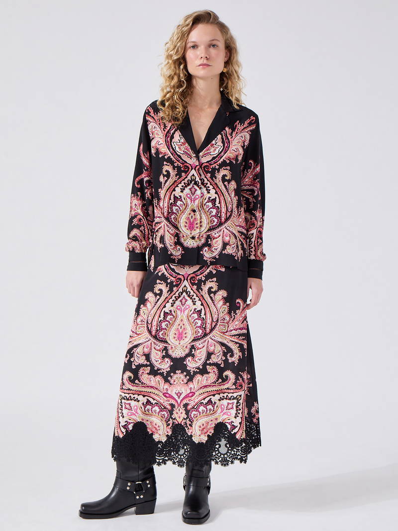 Hayley Menzies Jimi Silk Skirt Black