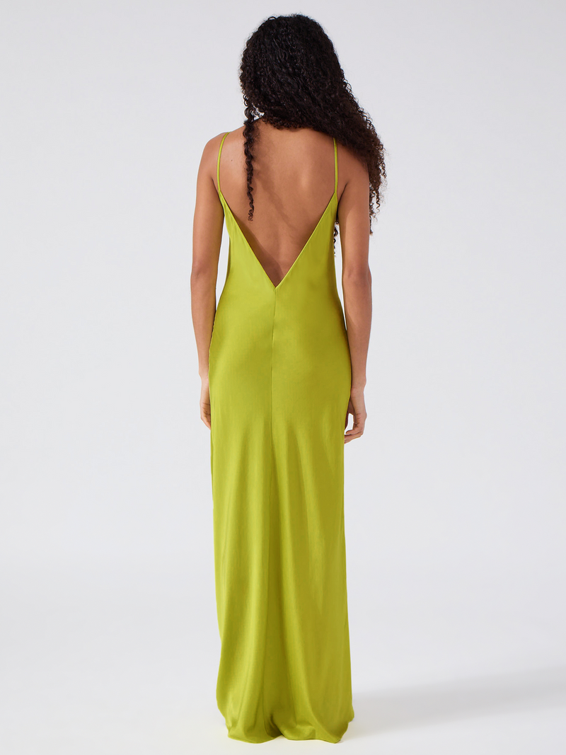 Hayley Menzies Kate Silk Dress Chartreuse