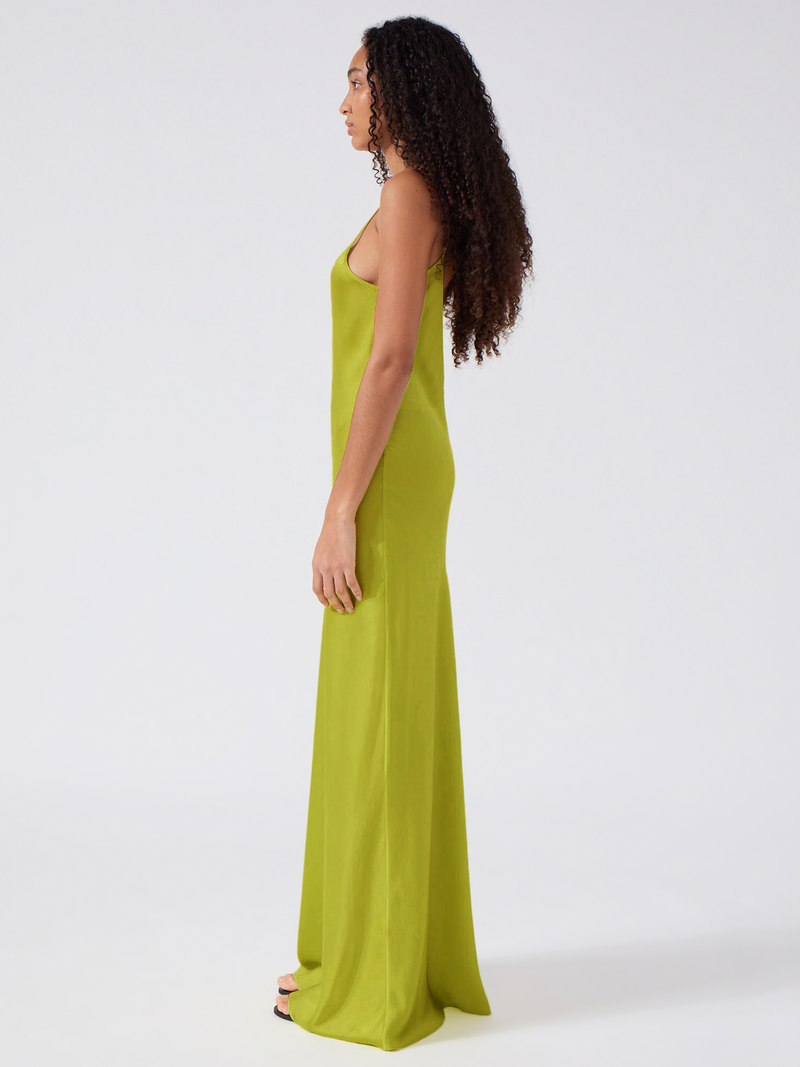 Hayley Menzies Kate Silk Dress Chartreuse