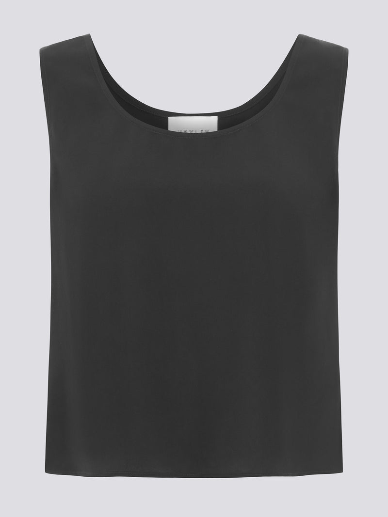 Hayley Menzies Linen Vest Black