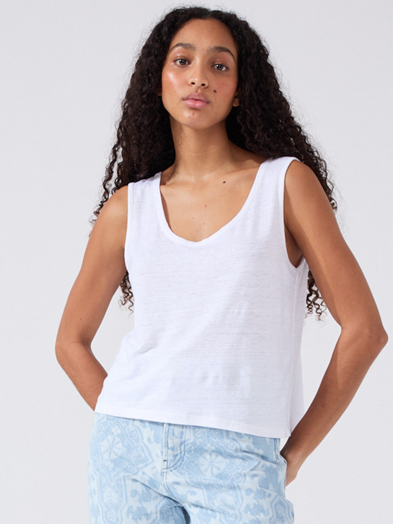 hayley menzies Linen Vest White