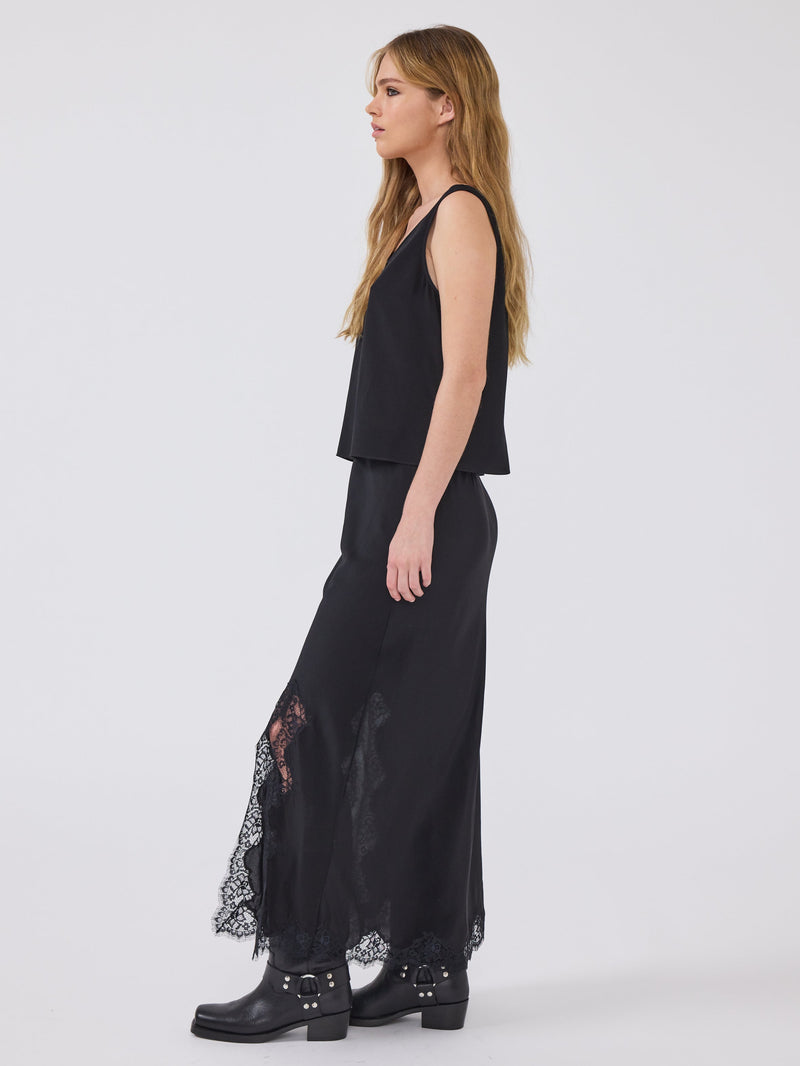 Hayley Menzies Liv Silk Skirt Black