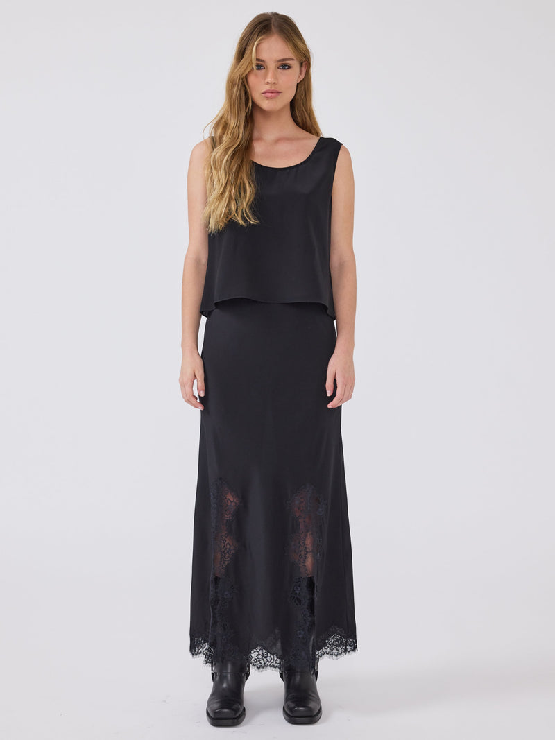 hayley menzies Liv Silk Skirt Black