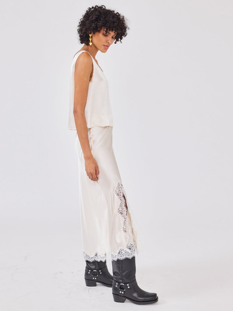 Hayley Menzies Liv Silk Skirt Oyster