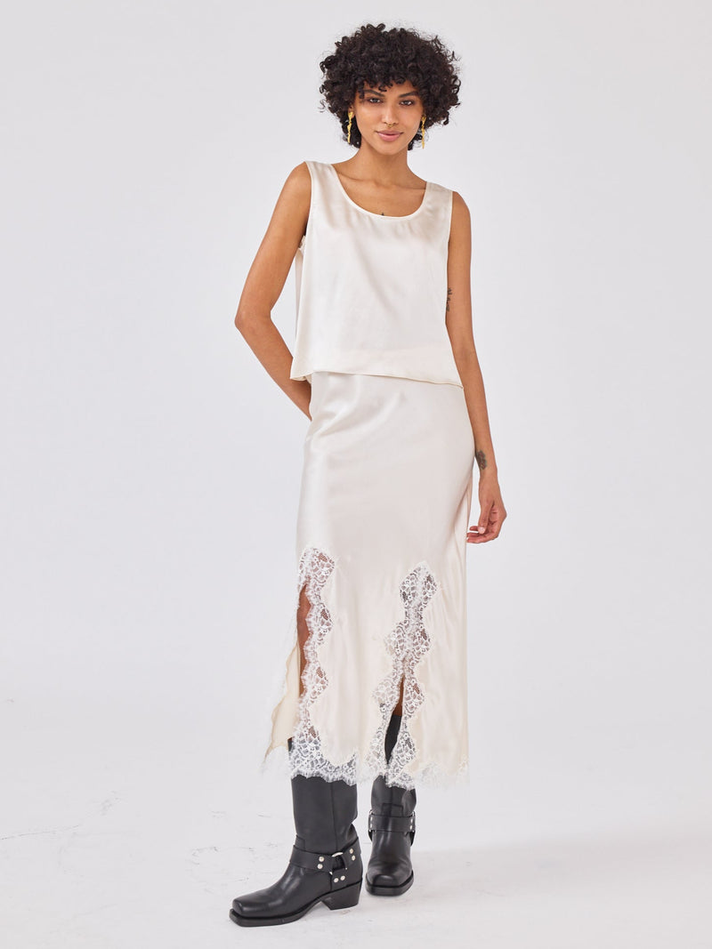 hayley menzies Liv Silk Skirt Oyster