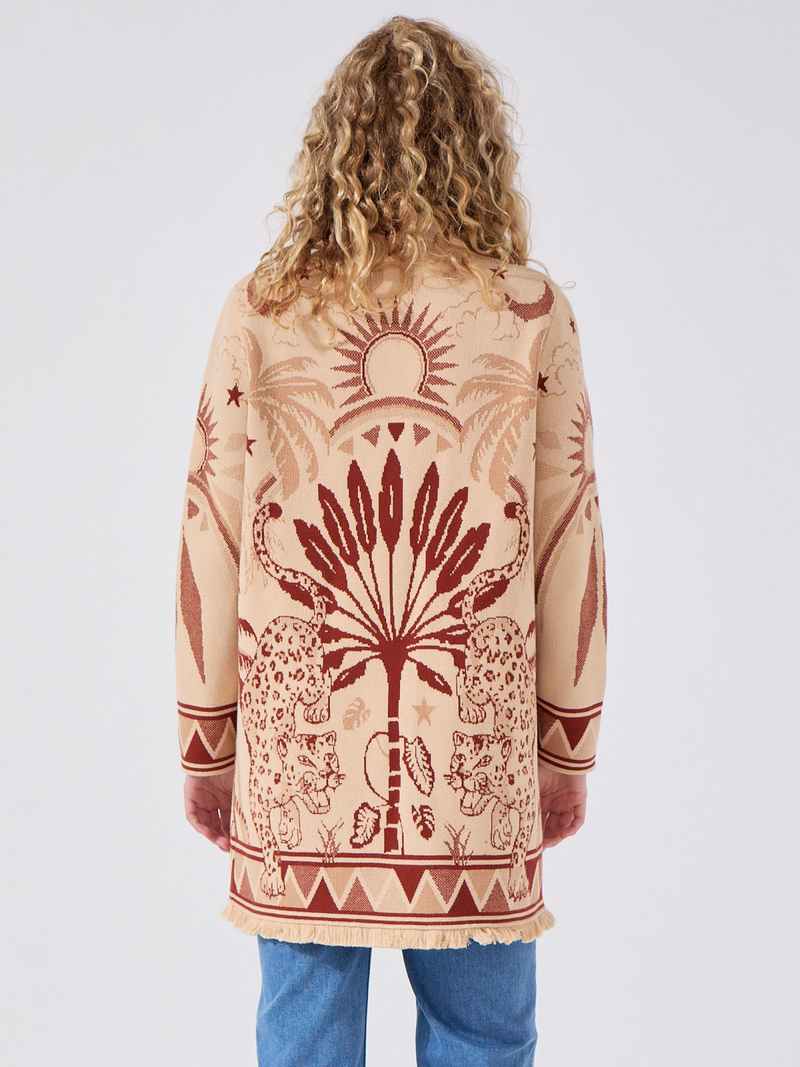 Hayley Menzies Magic Leopard Cardigan Camel