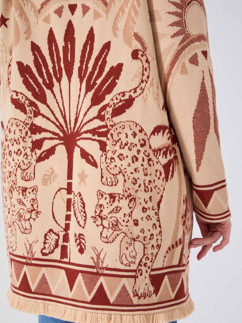 Hayley Menzies Magic Leopard Cardigan Camel