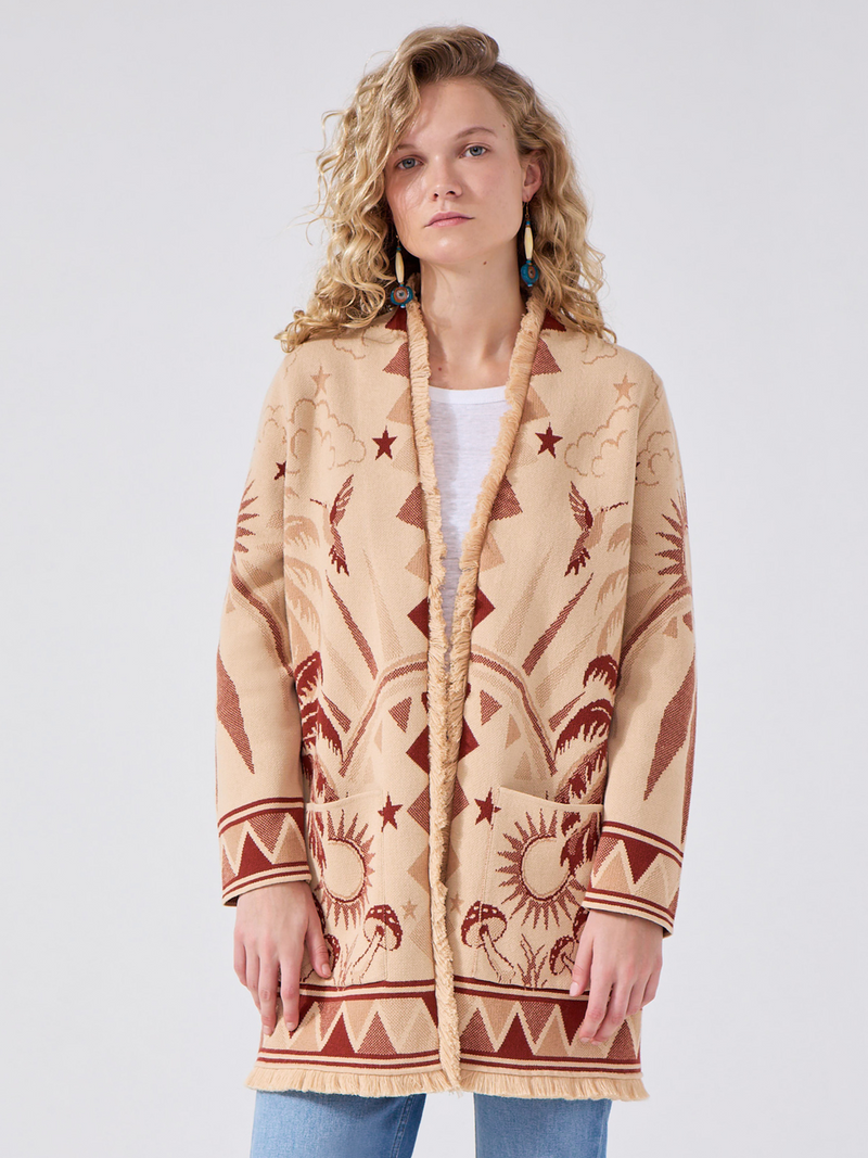 hayley menzies Magic Leopard Cardigan Camel