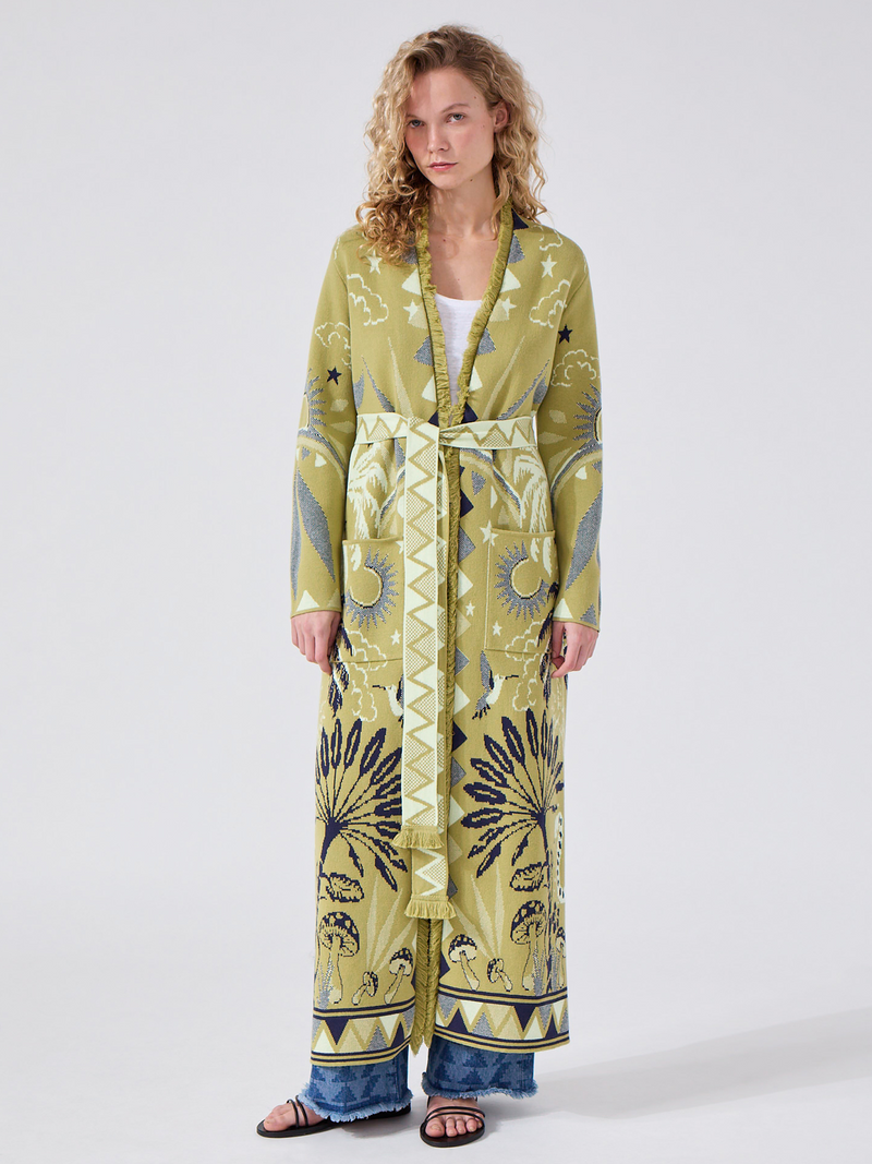 hayley menzies Magic Leopard Duster Green