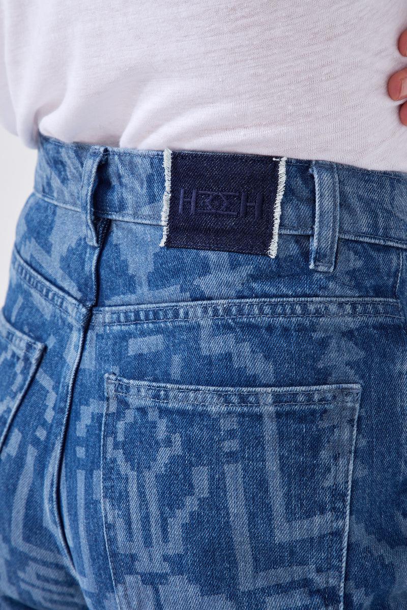 Hayley Menzies Marley Cropped Wide Leg Jeans Blue