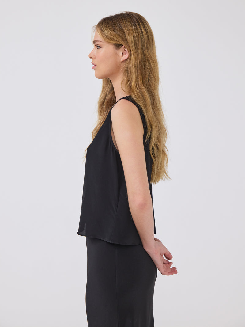 Hayley Menzies Nico Silk Vest Black