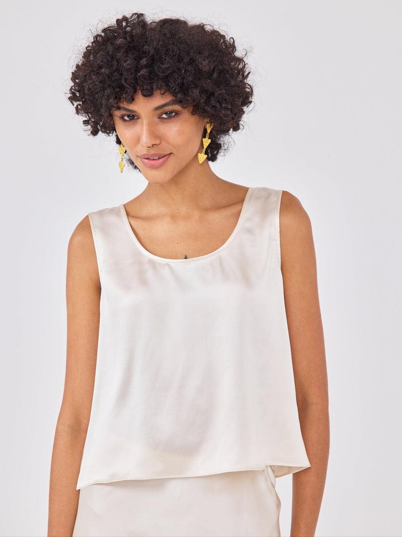 hayley menzies Nico Silk Vest Oyster