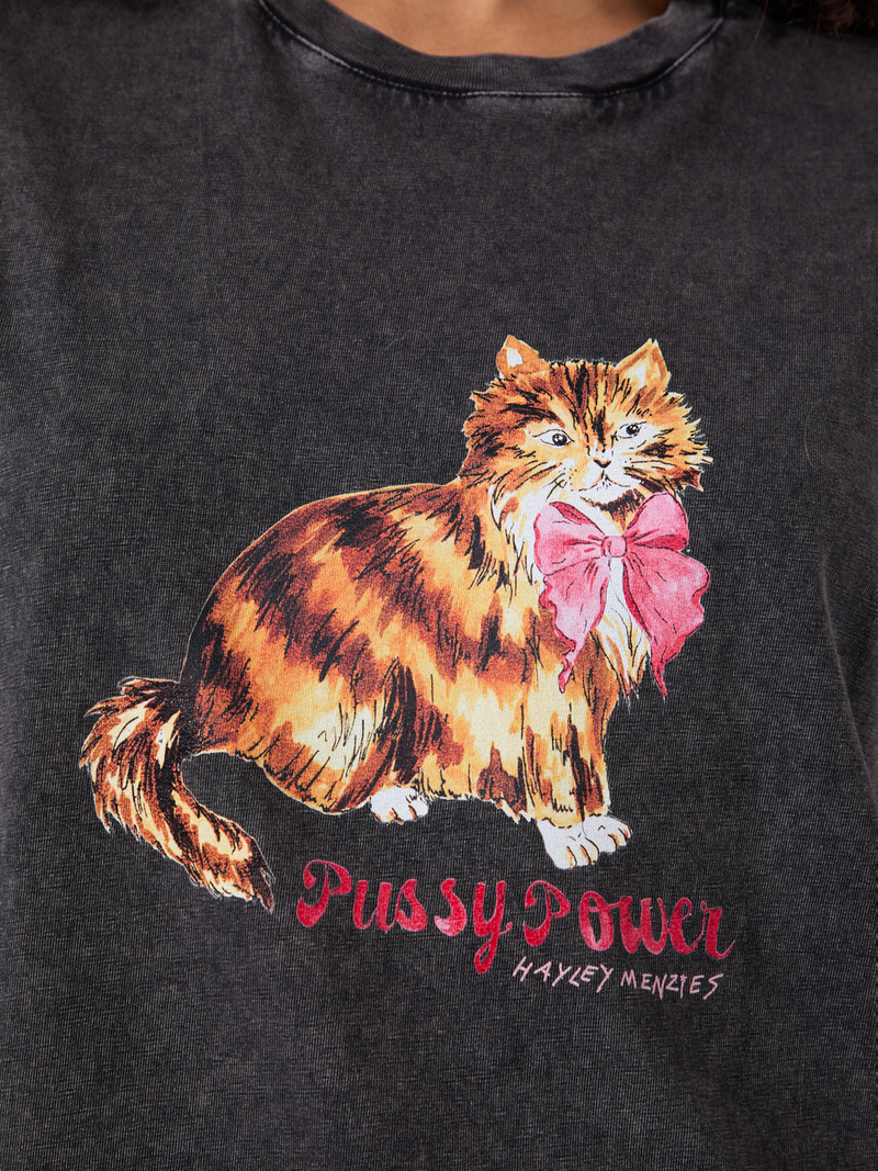 Hayley Menzies Pussy Power T-Shirt Grey