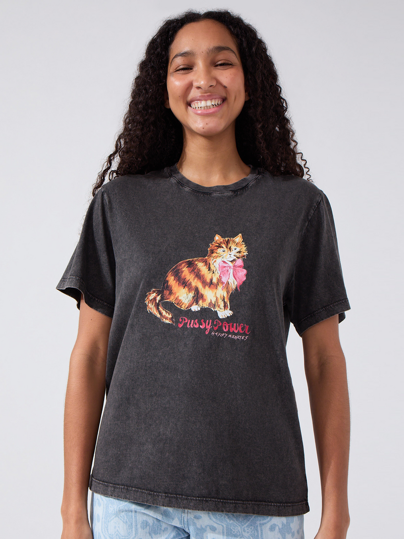 hayley menzies Pussy Power T-Shirt Grey