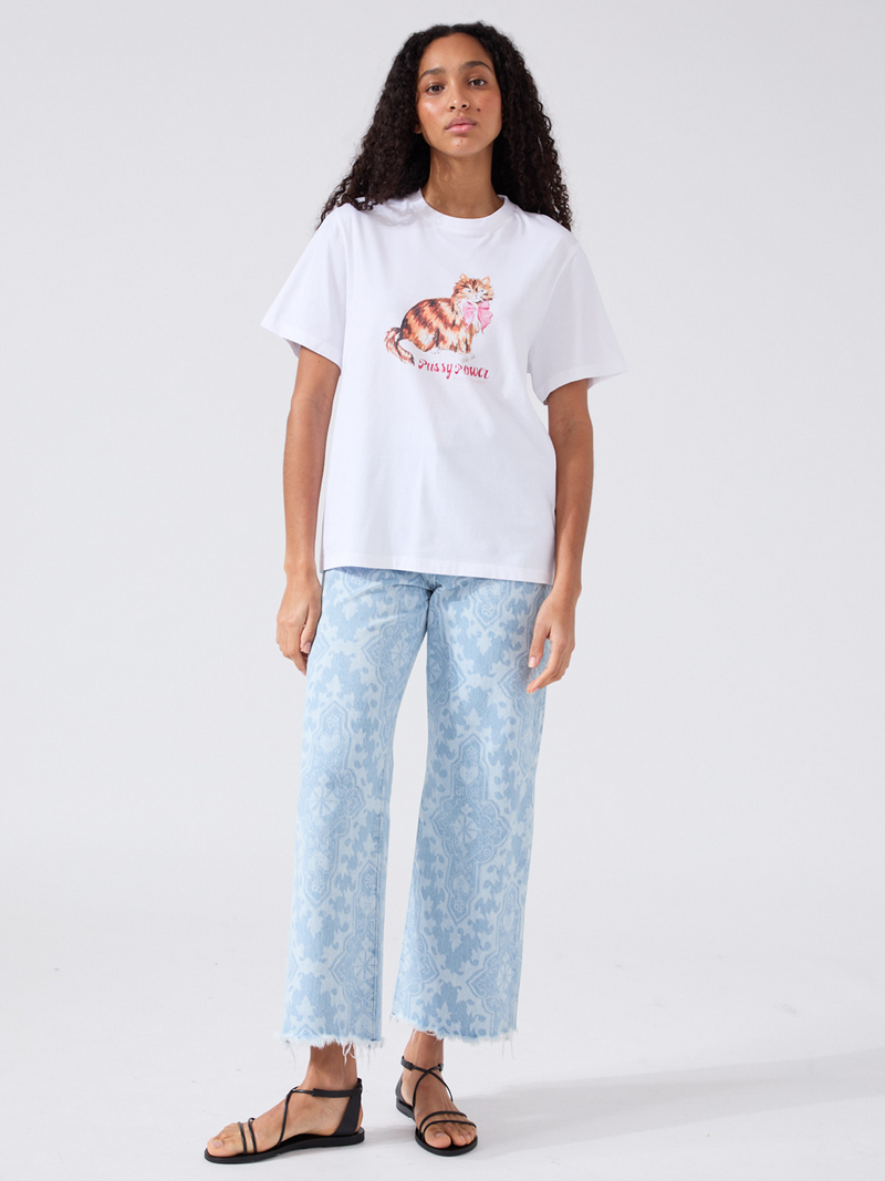 Hayley Menzies Pussy Power T-Shirt White