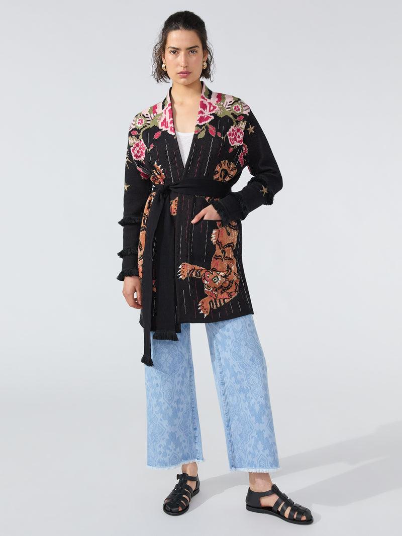 Hayley Menzies Tibetan Tiger Cardigan Black