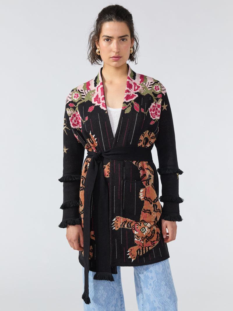 hayley menzies Tibetan Tiger Cardigan Black