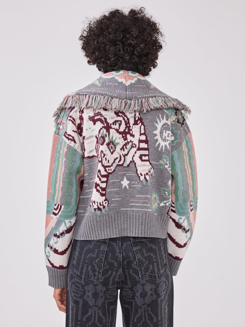 Hayley Menzies Tibetan Tiger Merino Bomber Grey