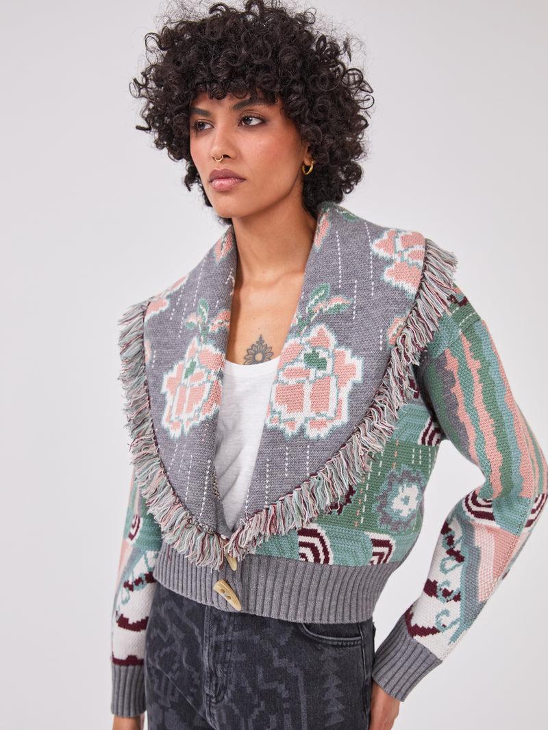 Hayley Menzies Tibetan Tiger Merino Bomber Grey