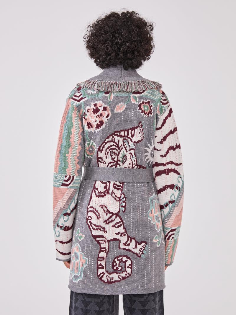 Hayley Menzies Tibetan Tiger Merino Cardigan Grey