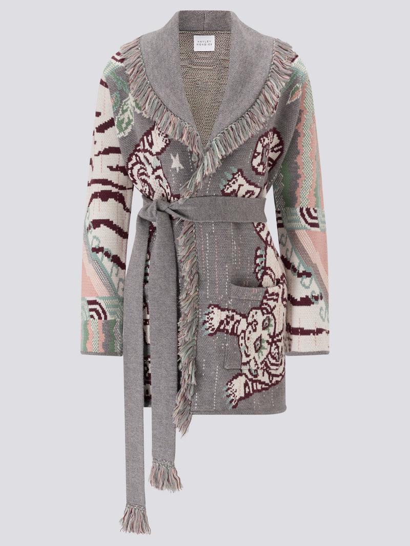 Hayley Menzies Tibetan Tiger Merino Cardigan Grey