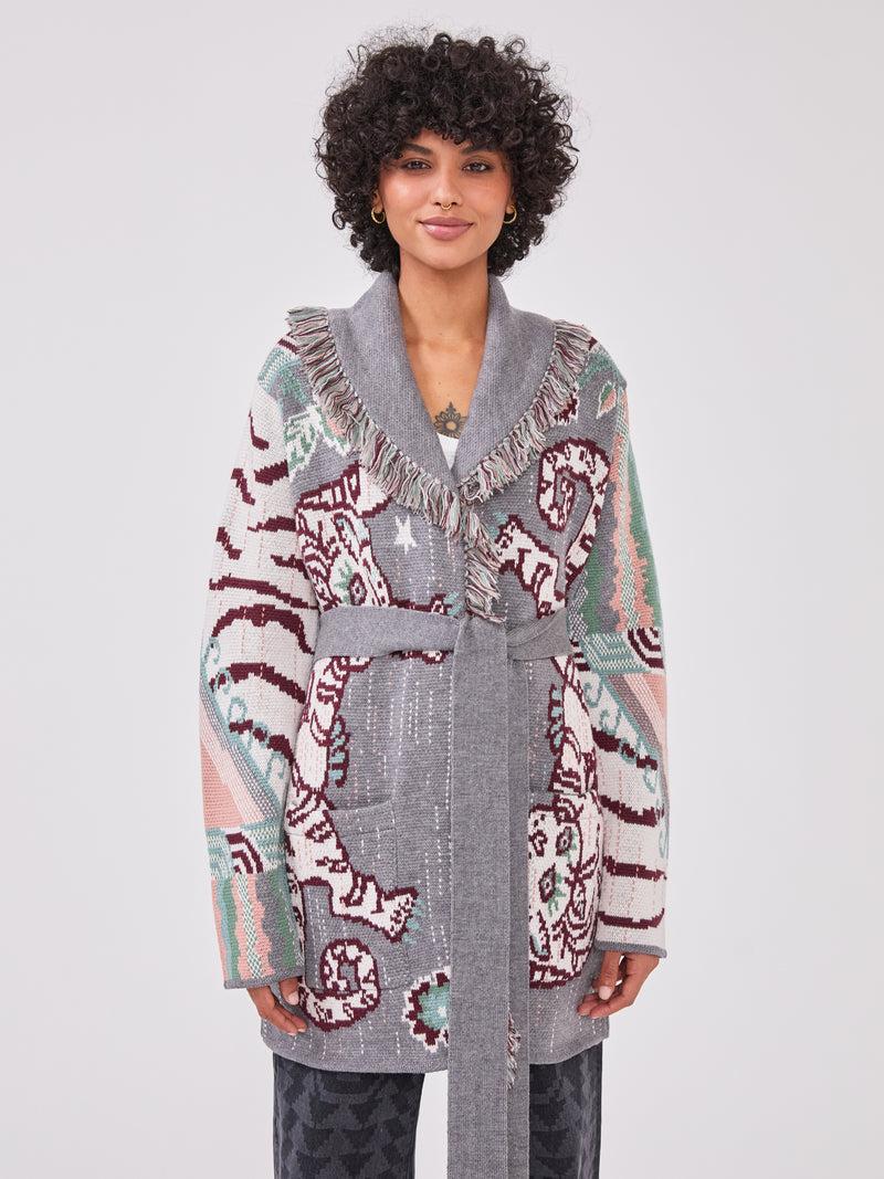 hayley menzies Tibetan Tiger Merino Cardigan Grey