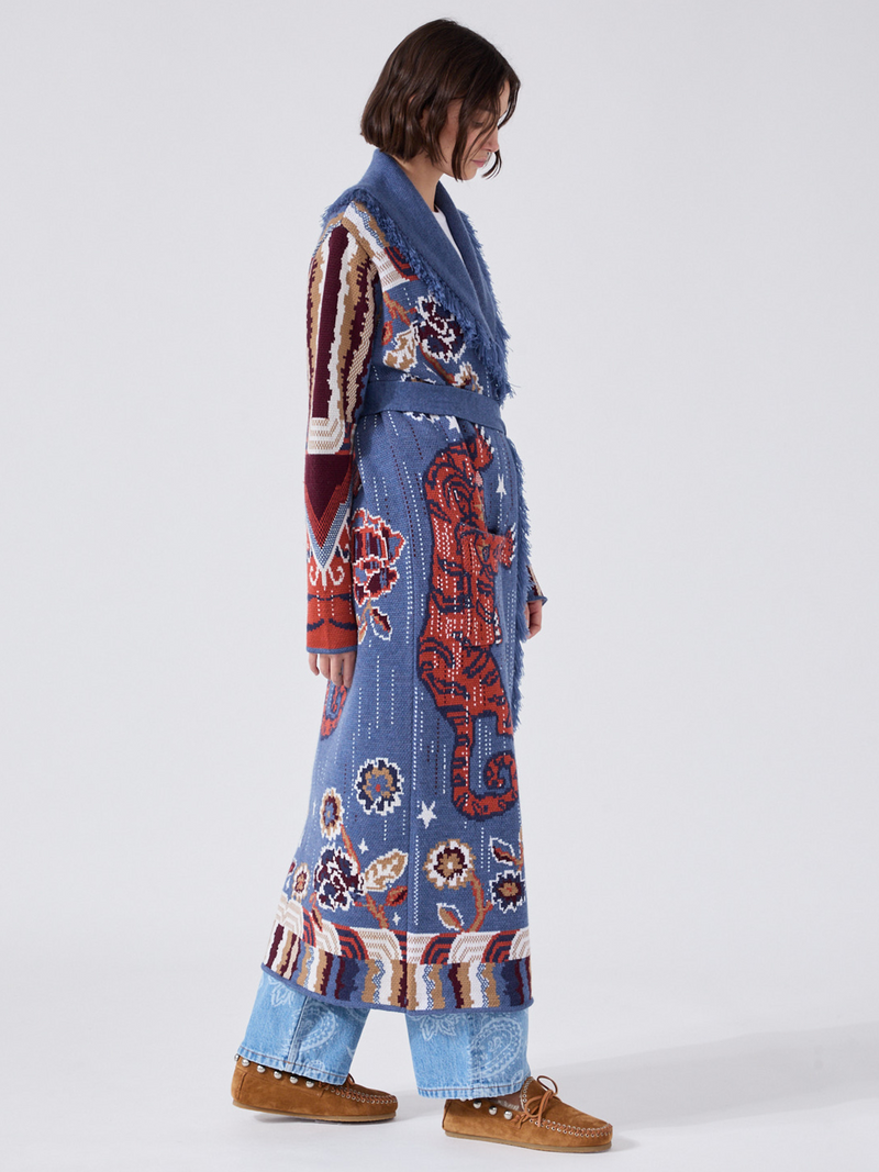 Hayley Menzies Tibetan Tiger Merino Coat Blue