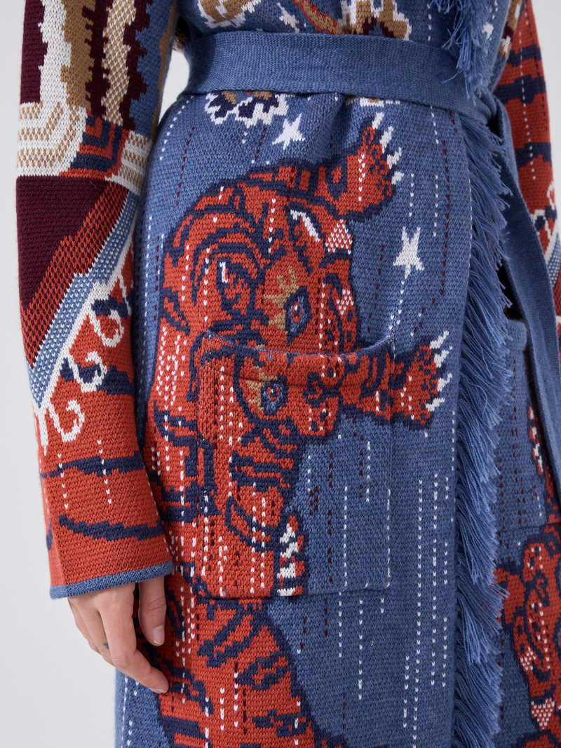 Hayley Menzies Tibetan Tiger Merino Coat Blue