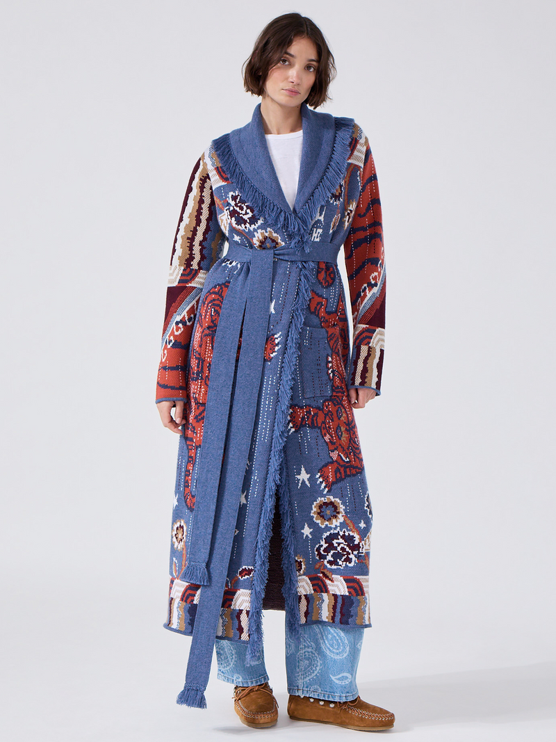 hayley menzies Tibetan Tiger Merino Coat Blue